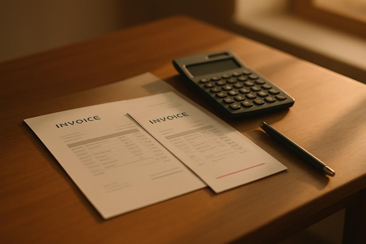 Two separate invoices side by side on a desk illustrating the real cost of paying for a PMS and channel manager separately.