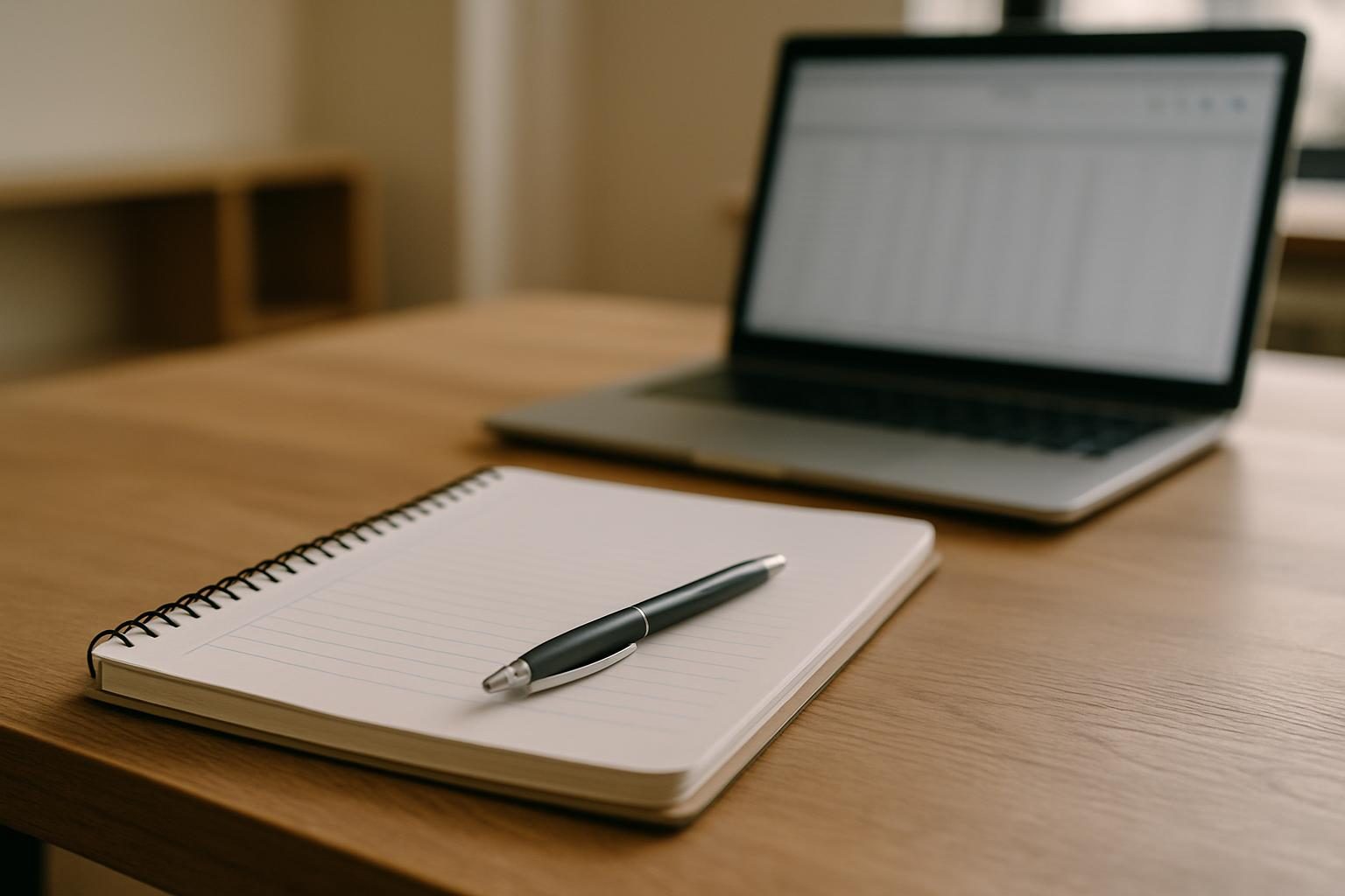 A worksheet notebook and laptop with a spreadsheet used to calculate the real monthly PMS cost